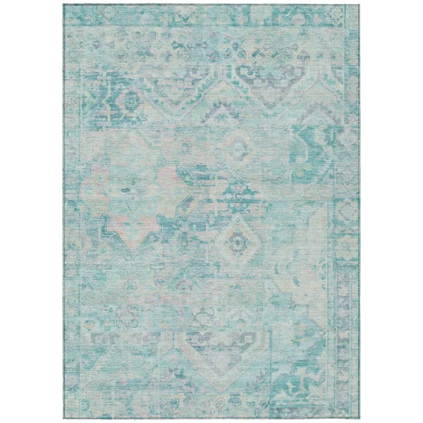 Aelain Teal Washable Indoor - Outdoor Rug - LOOMLAN - LOOMLAN Rugs - Outdoor Rugs