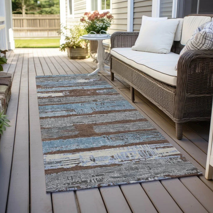 Aelaris Chocolate Washable Indoor - Outdoor Rug - LOOMLAN - LOOMLAN Rugs - Outdoor Rugs
