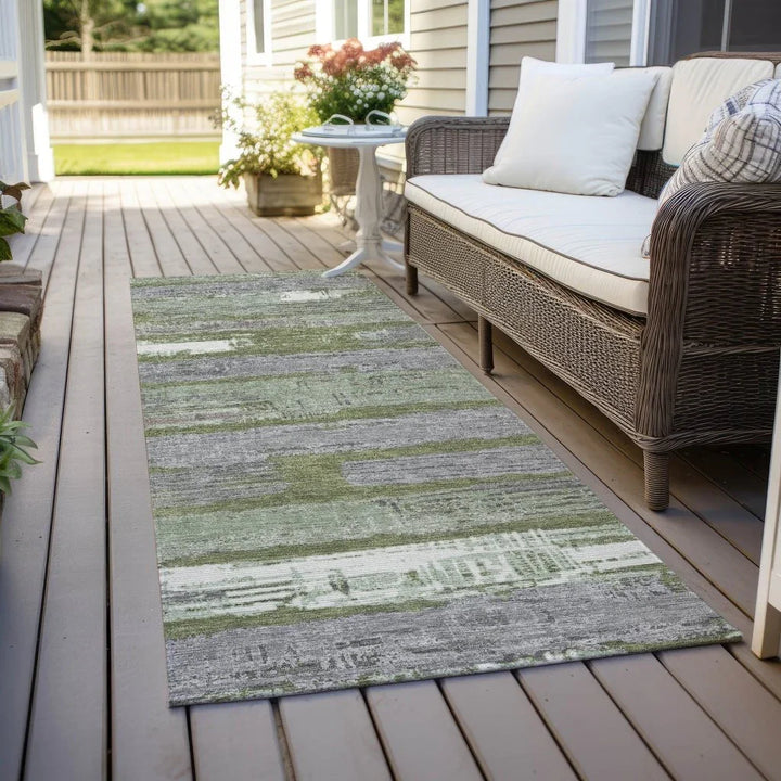 Aelaris Green Washable Indoor - Outdoor Rug - LOOMLAN - LOOMLAN Rugs - Outdoor Rugs
