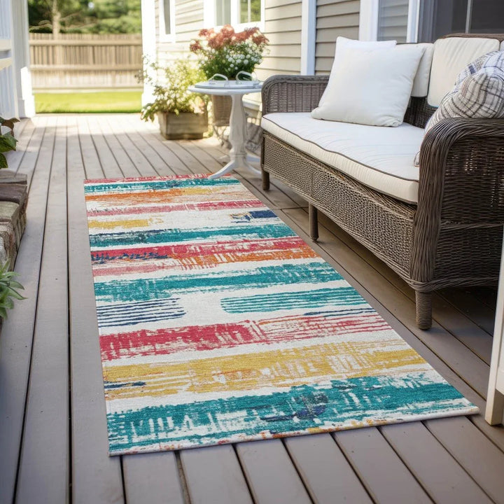 Aelaris Ivory Washable Indoor - Outdoor Rug - LOOMLAN - LOOMLAN Rugs - Outdoor Rugs