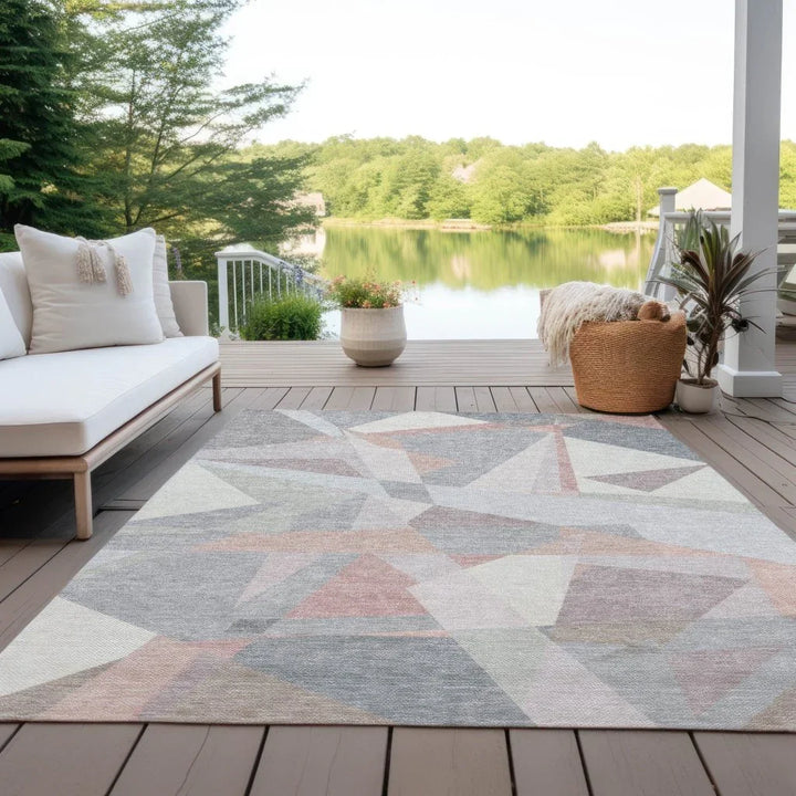 Aelas Pink Washable Indoor - Outdoor Rug - LOOMLAN - LOOMLAN Rugs - Outdoor Rugs