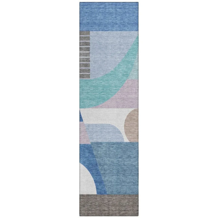 Aeleth Blue Washable Indoor - Outdoor Rug - LOOMLAN - LOOMLAN Rugs - Outdoor Rugs