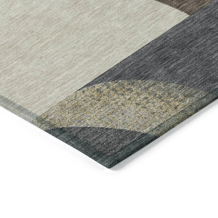 Aeleth Brown Washable Indoor - Outdoor Rug - LOOMLAN - LOOMLAN Rugs - Outdoor Rugs