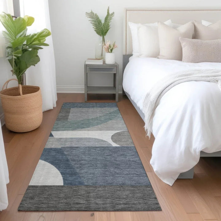 Aeleth Gray Washable Indoor - Outdoor Rug - LOOMLAN - LOOMLAN Rugs - Outdoor Rugs