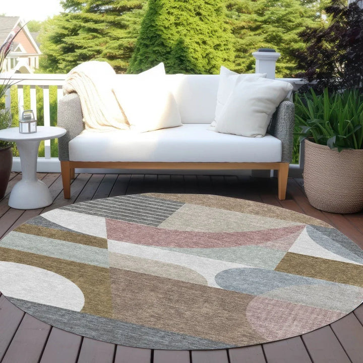 Aeleth Mocha Washable Indoor - Outdoor Rug - LOOMLAN - LOOMLAN Rugs - Outdoor Rugs