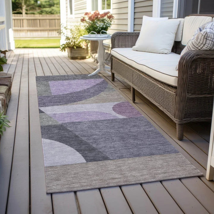 Aeleth Purple Washable Indoor - Outdoor Rug - LOOMLAN - LOOMLAN Rugs - Outdoor Rugs