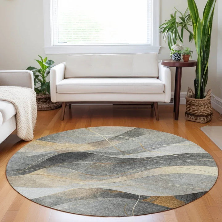 Aelien Gray Washable Indoor - Outdoor Rug - LOOMLAN - LOOMLAN Rugs - Outdoor Rugs