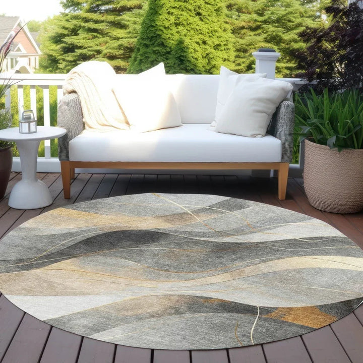 Aelien Gray Washable Indoor - Outdoor Rug - LOOMLAN - LOOMLAN Rugs - Outdoor Rugs