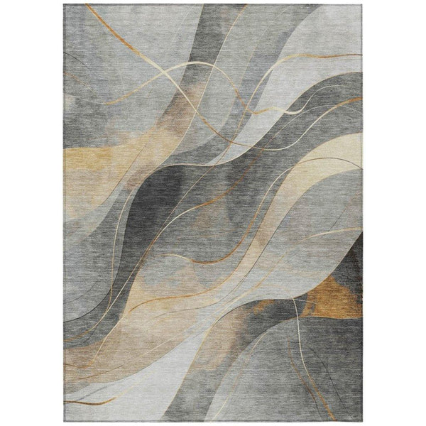 Aelien Gray Washable Indoor - Outdoor Rug - LOOMLAN - LOOMLAN Rugs - Outdoor Rugs