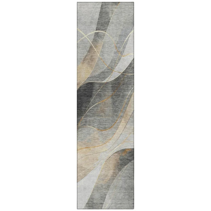 Aelien Gray Washable Indoor - Outdoor Rug - LOOMLAN - LOOMLAN Rugs - Outdoor Rugs