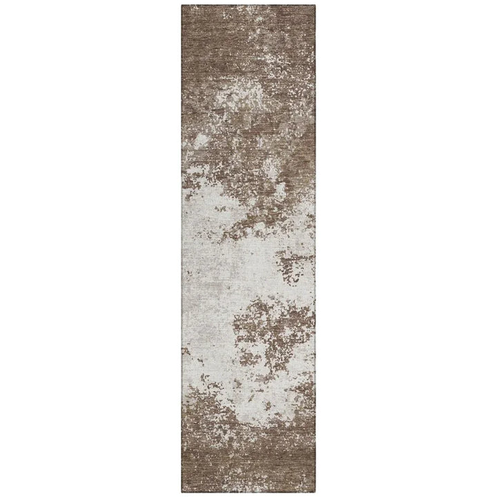 Aera Brown Washable Indoor-Outdoor Rug-Outdoor Rugs-LOOMLAN Rugs-2'3" x 7'6"-LOOMLAN