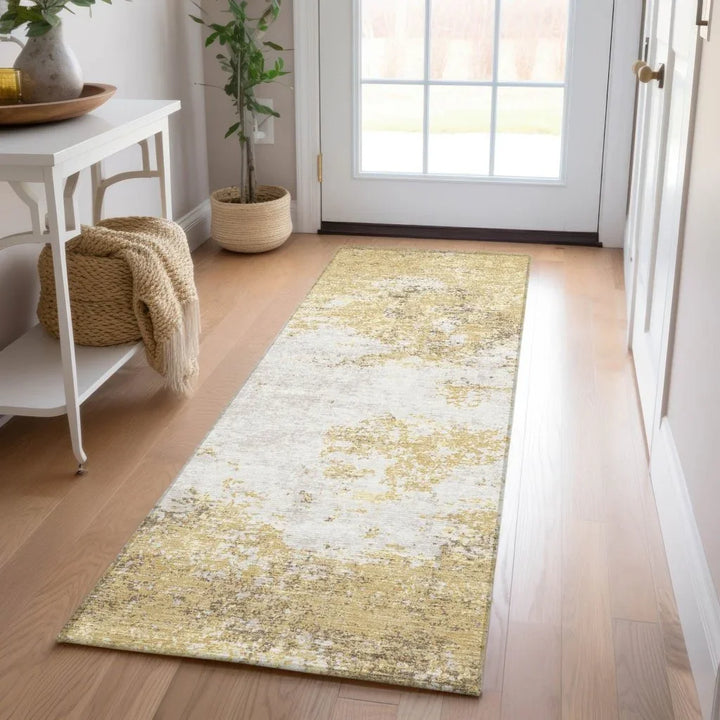 Aera Gold Washable Indoor-Outdoor Rug-Outdoor Rugs-LOOMLAN Rugs-LOOMLAN