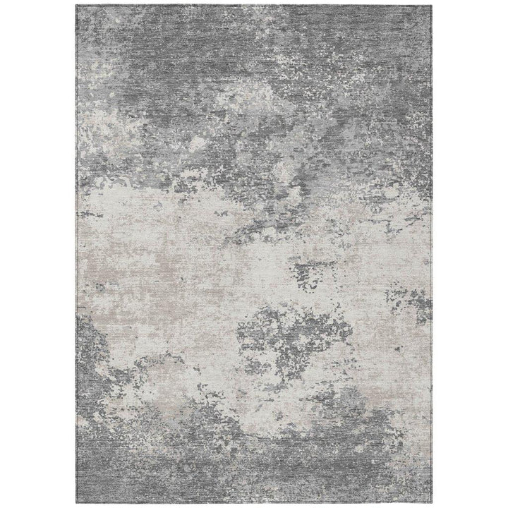 Aera Gray Washable Indoor-Outdoor Rug-Outdoor Rugs-LOOMLAN Rugs-2'6" x 3'10"-LOOMLAN