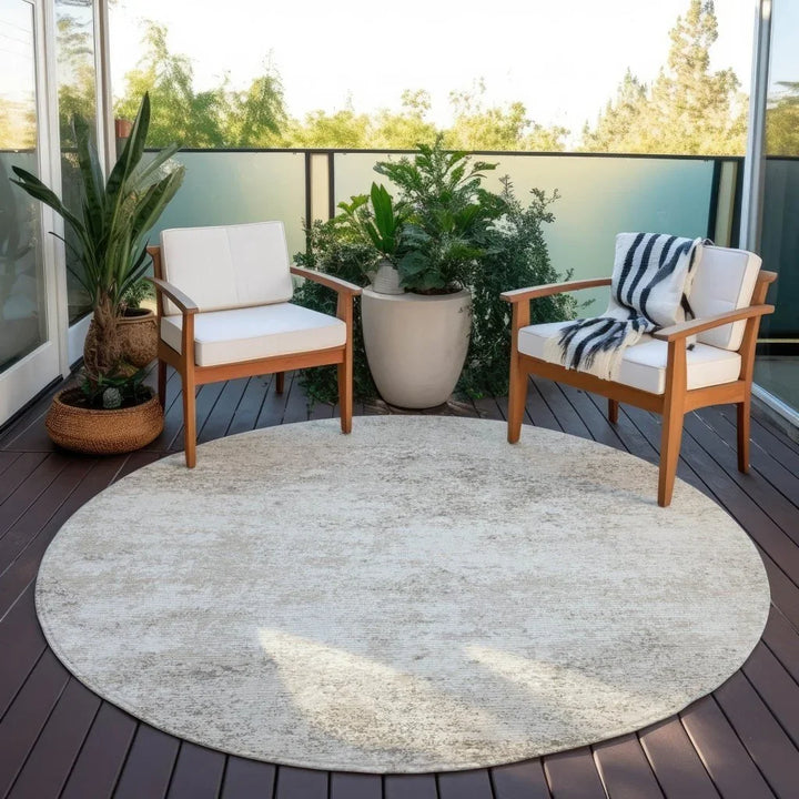 Aera Ivory Washable Indoor-Outdoor Rug-Outdoor Rugs-LOOMLAN Rugs-LOOMLAN