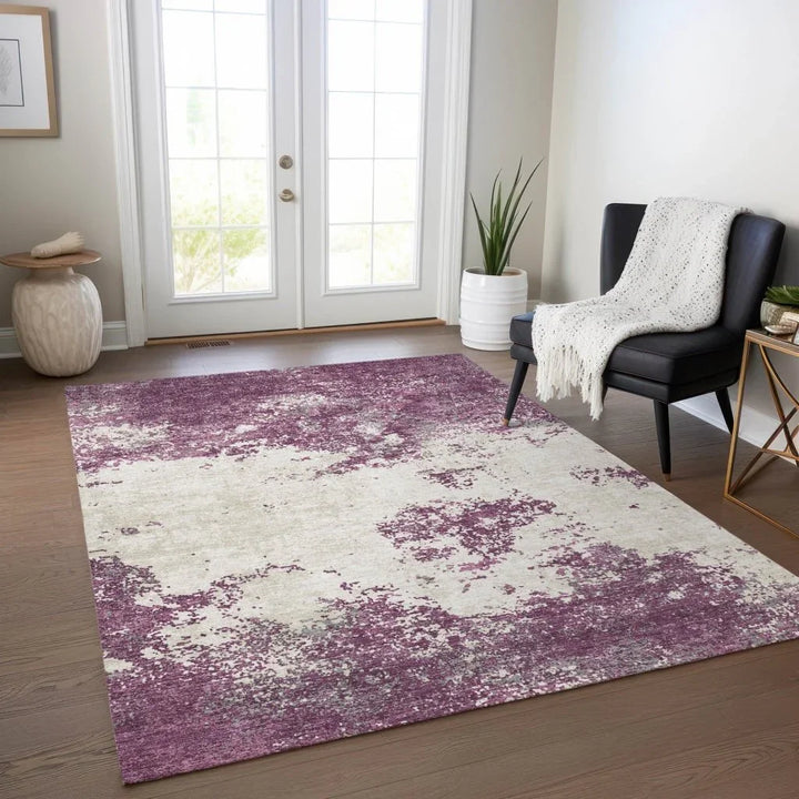 Aera Purple Washable Indoor-Outdoor Rug-Outdoor Rugs-LOOMLAN Rugs-LOOMLAN