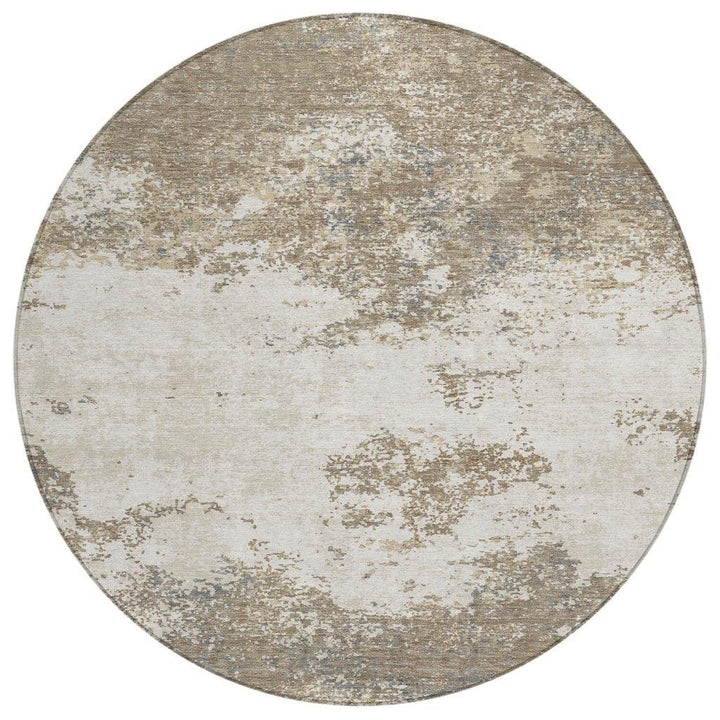 Aera Taupe Washable Indoor-Outdoor Rug-Outdoor Rugs-LOOMLAN Rugs-8' x 8'-LOOMLAN
