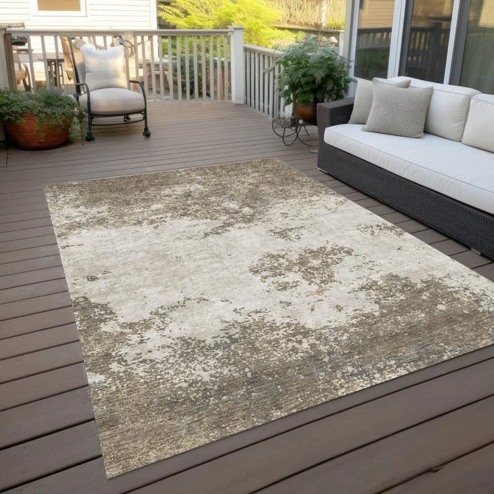 Aera Taupe Washable Indoor-Outdoor Rug-Outdoor Rugs-LOOMLAN Rugs-LOOMLAN
