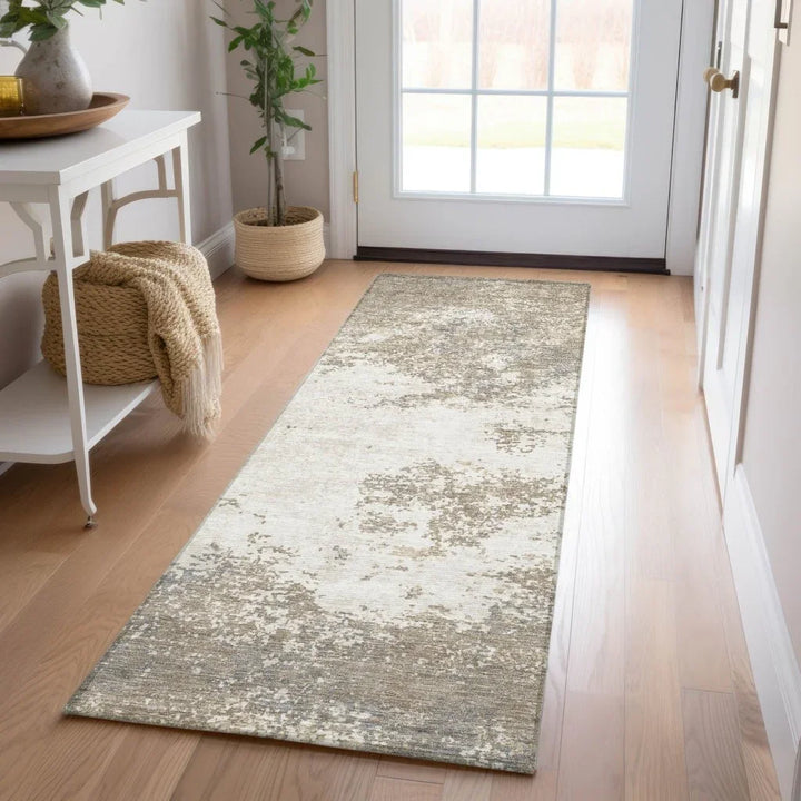 Aera Taupe Washable Indoor-Outdoor Rug-Outdoor Rugs-LOOMLAN Rugs-LOOMLAN