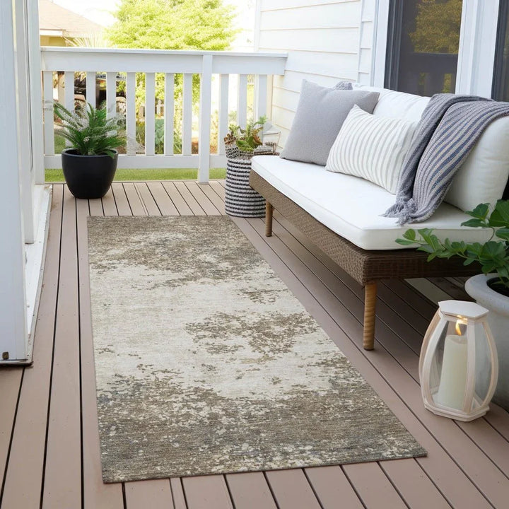 Aera Taupe Washable Indoor-Outdoor Rug-Outdoor Rugs-LOOMLAN Rugs-LOOMLAN