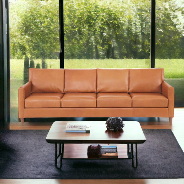 Aero Top Grain 4 Seat Leather Sofa Custom Made to Order-Sofas & Loveseats-One For Victory-LOOMLAN