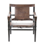 African Tobacco Leather Accent Chair Karly-Accent Chairs-Peninsula Home-LOOMLAN
