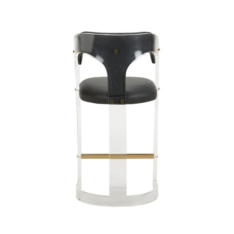 After Midnight Clear Acrylic Frame Bar Stool-Bar Stools-Wildwood-LOOMLAN