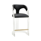 After Midnight Clear Acrylic Frame Bar Stool-Bar Stools-Wildwood-LOOMLAN