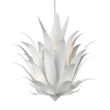 Agave 9-Light White Chandelier-Chandeliers-Currey & Co-LOOMLAN