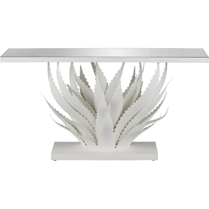 Agave White Console Table - LOOMLAN - Currey & Co - Console Tables