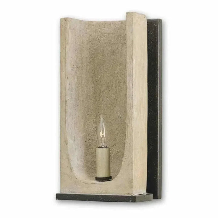 Aged Steel Portland Rowland Wall Sconce - LOOMLAN - Currey & Co - Wall Sconces