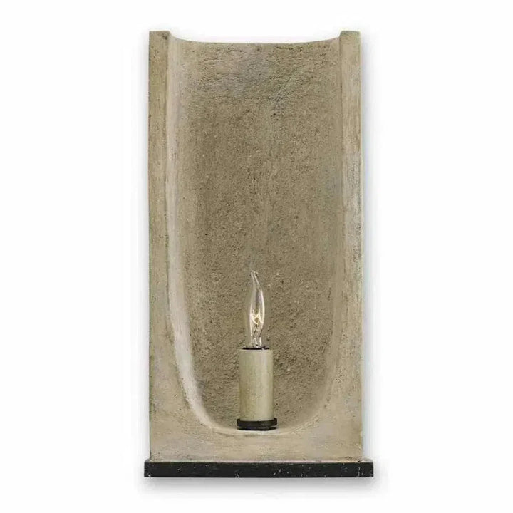 Aged Steel Portland Rowland Wall Sconce - LOOMLAN - Currey & Co - Wall Sconces