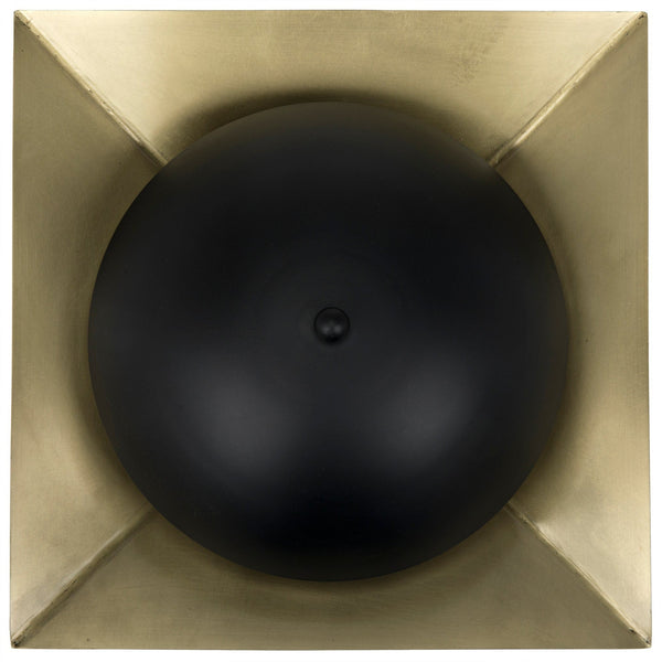 Agila Metal Sconce With Brass Finish-Wall Sconces-Noir-LOOMLAN