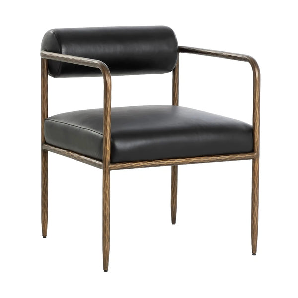 Ajani Leather Upholstered Dining Armchair