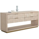 Akava Wood Dresser With Light Wash Finish