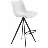 Aki Bar Chair (Set of 2) White & Black Bar Stools LOOMLAN By Zuo Modern