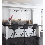 Aki Counter Chair (Set of 2) Black Counter Stools LOOMLAN By Zuo Modern