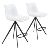 Aki Counter Chair (Set of 2) White & Black Counter Stools LOOMLAN By Zuo Modern