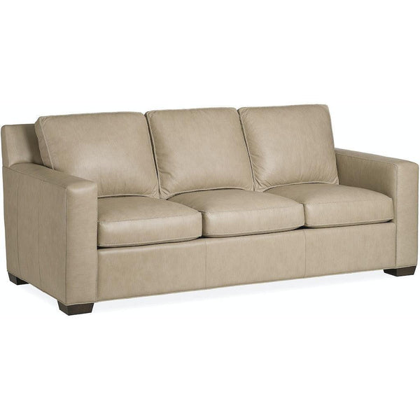 Alabama High Back Taupe Leather Sofa Made In the USA Sofas & Loveseats LOOMLAN By Uptown Sebastian