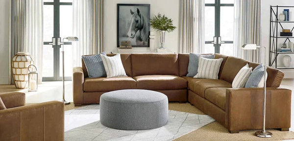 Alabama Symmetrical Leather Sectional Sofa Made to Order Sectionals LOOMLAN By Uptown Sebastian