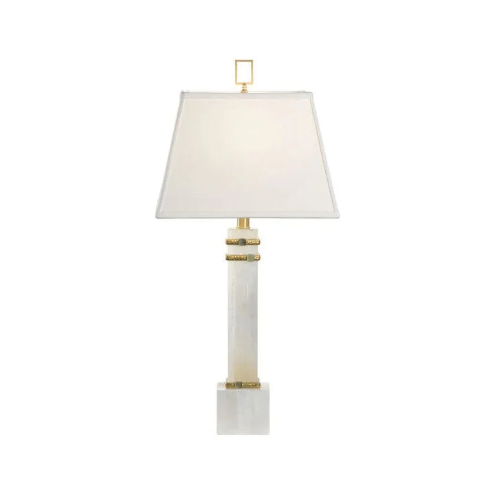 Alabaster Column Gold And Jade Rings Table Lamp - LOOMLAN - Chelsea House - Table Lamps