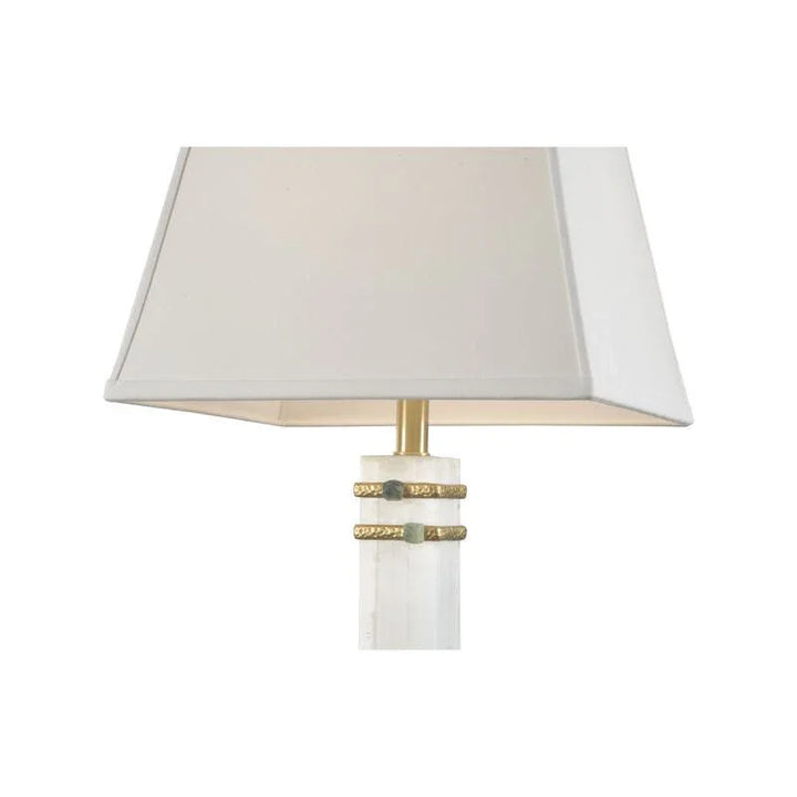 Alabaster Column Gold And Jade Rings Table Lamp - LOOMLAN - Chelsea House - Table Lamps