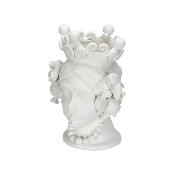 Albarado Male Head Design Ceramic Vase - LOOMLAN - Chelsea House - Vases & Jars