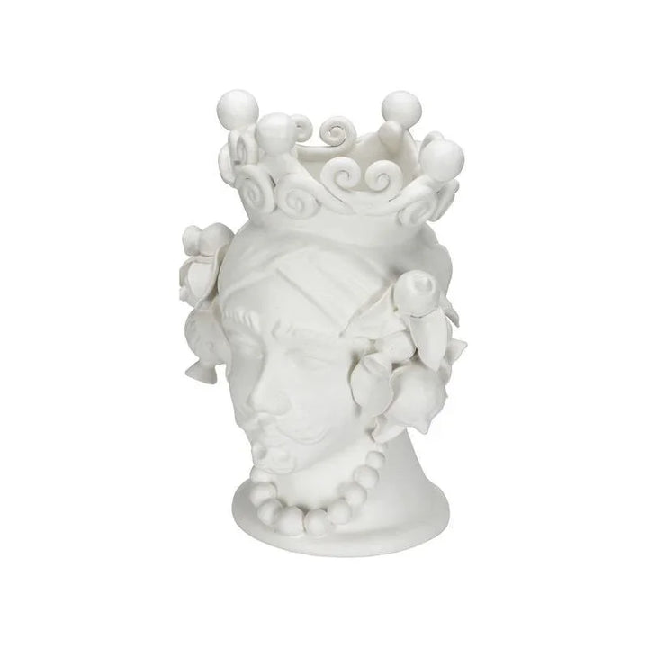 Albarado Male Head Design Ceramic Vase - LOOMLAN - Chelsea House - Vases & Jars