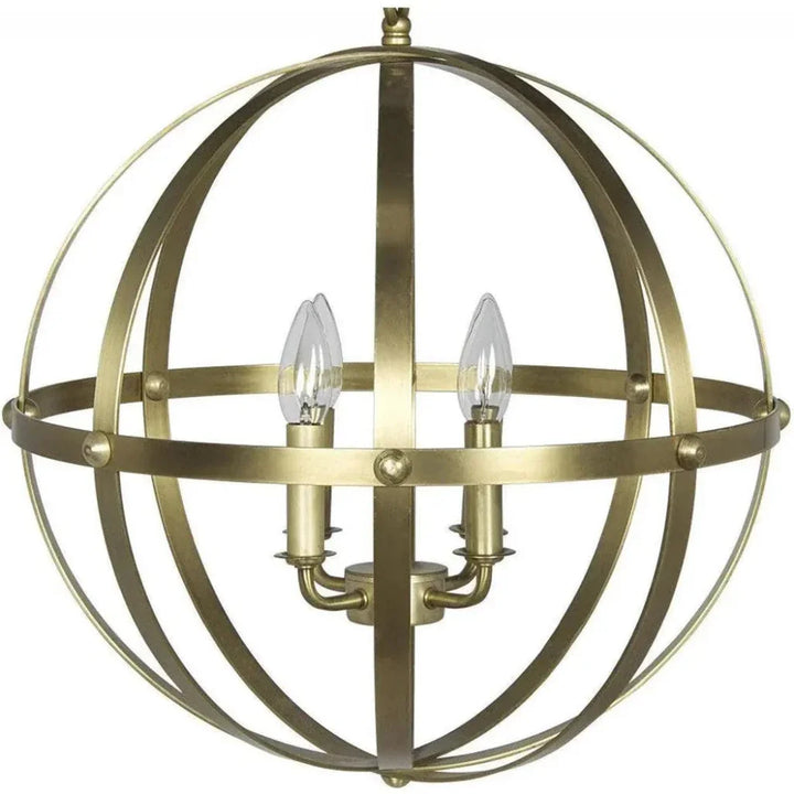 Alchemy Metal Chandelier With Brass Finish - LOOMLAN - Noir - Chandeliers