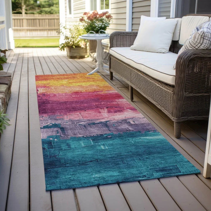 Alderra Red Washable Indoor - Outdoor Rug - LOOMLAN - LOOMLAN Rugs - Outdoor Rugs