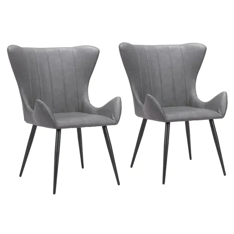 Alejandro Dining Chair (Set of 2) Vintage Black Dining Chairs LOOMLAN By Zuo Modern