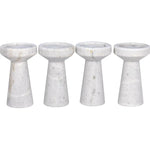 Aleka Decorative Marble White Candle Holder 4PC