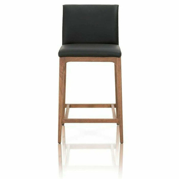 Alex Counter Stool Sable Top Grain Leather Walnut Counter Stools LOOMLAN By Essentials For Living