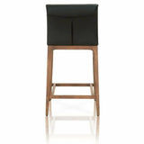 Alex Counter Stool Sable Top Grain Leather Walnut Counter Stools LOOMLAN By Essentials For Living