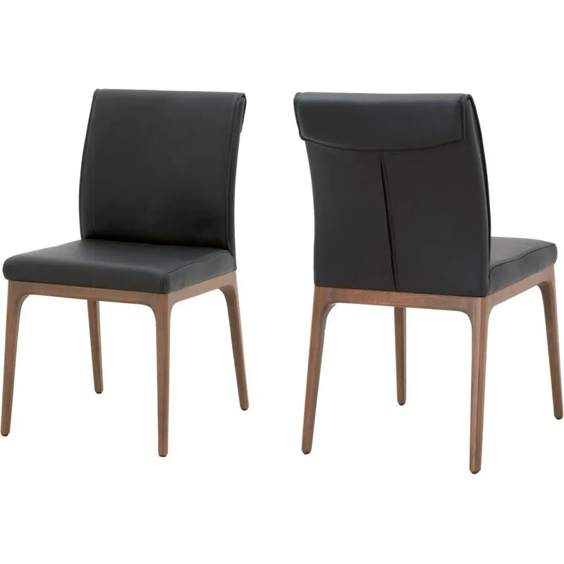 Alex Dining Chair 2PC Sable Top Grain Leather Walnut